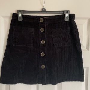 Black button down mini skirt size 6